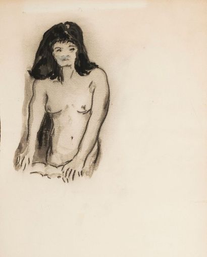 Willy MUCHA (1905-1995), Portrait de Sophie en buste, technique mixte sur papier,...