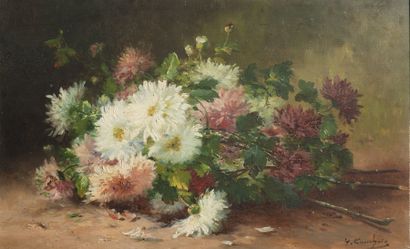 null Eugène Henri CAUCHOIS (1850-1911) - Bouquet de fleurs - Huile sur toile 60 x...