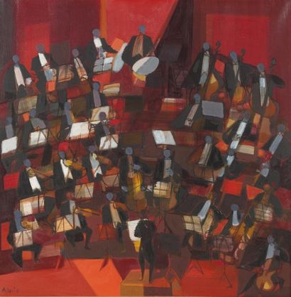 null Camille HILAIRE (1916-2004) - Le grand orchestre, 1963 - Huile sur toile Signée...