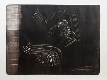 null Hans HARTUNG (1904-1989) - L. 14, 1973 - Lithographie couleur Signée en bas...