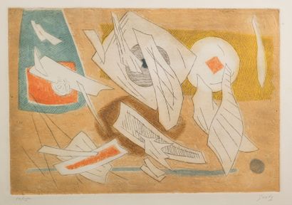 null Henri GOETZ (1909-1989) - Composition - Lithographie signée en bas à droite...