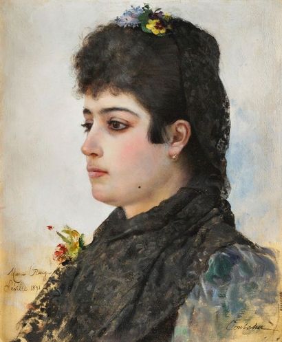 Maurice ORANGE (1868-1916) Maurice ORANGE (1868-1916) - Portrait d'une sévillanaise,...