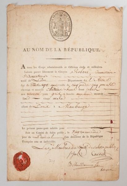 Robespierre ROBESPIERRE Maximilien Marie Isidore de [Arras, 1758 - Paris, 1794],...