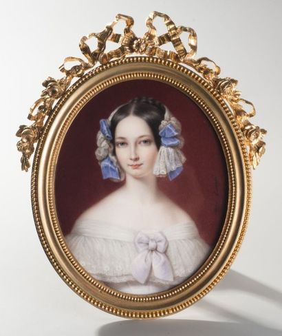 Sophie LIÉNARD(active 1842-1845) La duchesse d’Orléans

née princesse Hélène de

Mecklembourg-Schwerin

figurée...