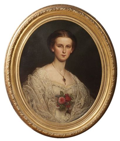 Gustaf Bregenzer attr. à, circa 1882 La comtesse de Flandre

figurée en buste, dans...
