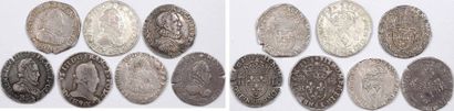 CAPETIAN COINS Henri III, lot de 6 testons (1575 Paris, 2 exemplaires ; 1575 Rouen,...