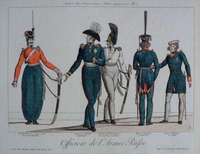 null Officiers de l'Armée Russe. Paris, chez Martinet, vers 1815. Gravure (25 x 33...