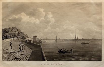 Michel François Damame de Martrait. Vue de la Neva. Saint Pétersbourg, vers 1830....