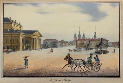 null Le Grand Théâtre. Saint Pétersbourg, Pluchard, 1826. Lithographie couleurs (26...