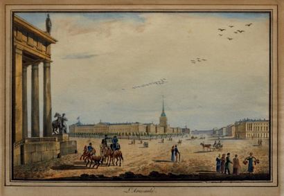 null L'Amirauté. Saint Pétersbourg, Pluchard, 1826. Lithographie couleurs (26 x 38...