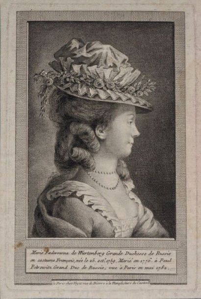null Marie Foederowna de Wurtemberg, Grande-Duchesse de Russie en costume françois......