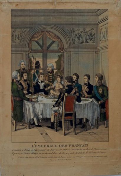 null L'Empereur des Français donnant à Diner à l'Empereur de Russie, au Prince Constantin,...