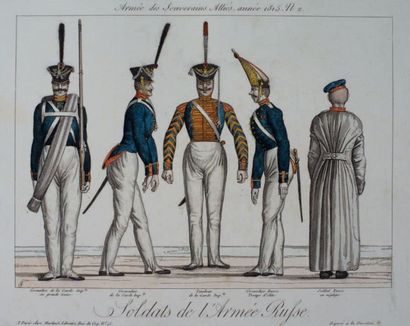 null Soldats de l'Armée Russe. Paris, chez Martinet, vers 1815. Gravure (25 x 30...