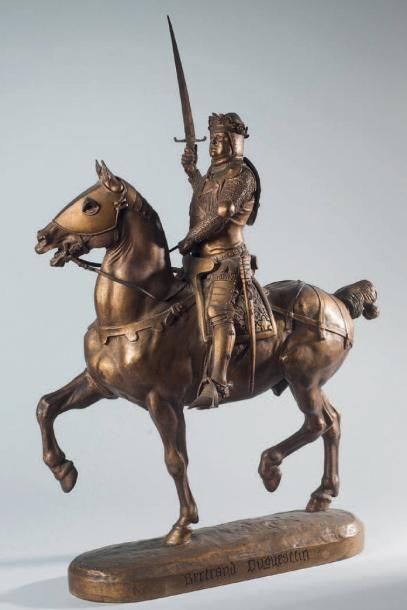FREMIET Emmanuel (1824-1910) «Bertrand du Guesclin à cheval»» Epreuve en bronze à...