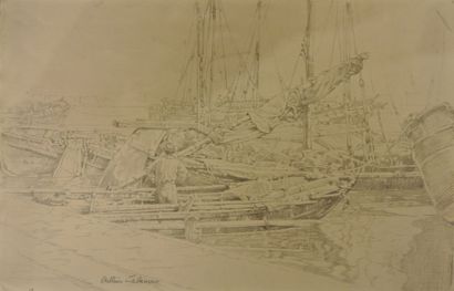 Arthur Calame (1843-1919) A quai

Crayon.

Signé en bas à gauche.

31 x 48 cm