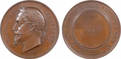 null Second Empire, Exposition universelle, médaille de membre du jury, 1867 Paris...