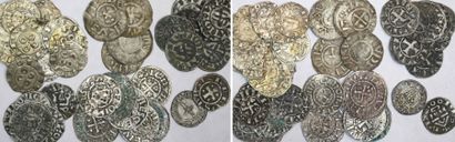 null Capétiens : lot de 45 monnaies royales et féodales (Louis IX, Philippe III,...