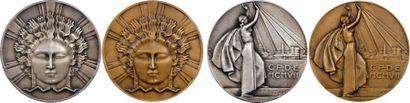 null Dammann (P. M.) : Coffret de 2 médailles, 25 ans de la CPDE, 1907-1932 Paris...