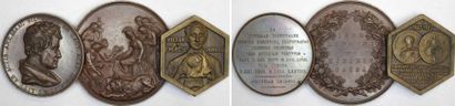 null Dropsy (H. ; et divers) : lot de 3 médailles dont Victor et Thérèse Canale,...