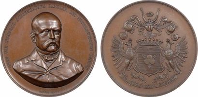 null Allemagne, le chancelier Bismarck, par Bovy, 1870, joint une refrappe Louis...