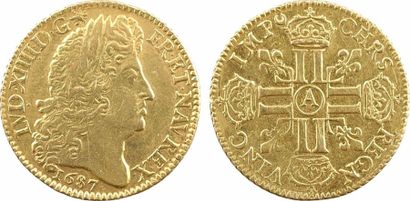 null Louis XIV, louis d'or à la perruque et aux huit L, 1687 Paris A/LVD. XIIII....