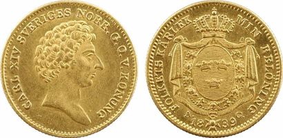 null Suède, Charles XIV Bernadotte, ducat, 1839 Stockholm A/CARL XIV SVERIGES NORR....