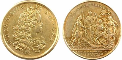 null Louis XV, médaille d'or, la Majorité du Roi, (15 février) 1723 A/LVD. XV. D....