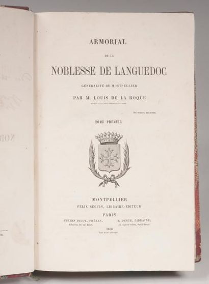 ARMORIAL. - LA ROQUE (Louis de) Armorial de la noblesse de Languedoc. Montpellier,...