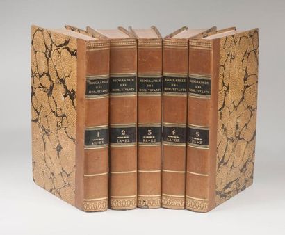 null BIOGRAPHIE des hommes vivants. Paris, Michaud, 1816. 5 vol. in-8, demi-veau...