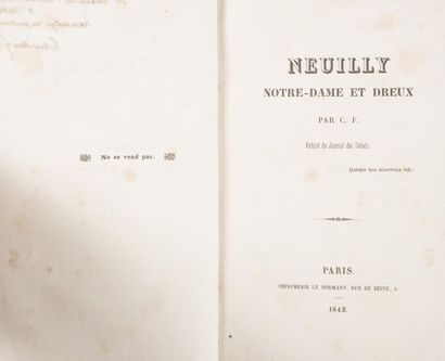 [CUVILLIER-FLEURY] Neuilly, Notre-Dame et Dreux. Paris, Le Normant, 1842. In-8, demi-veau...