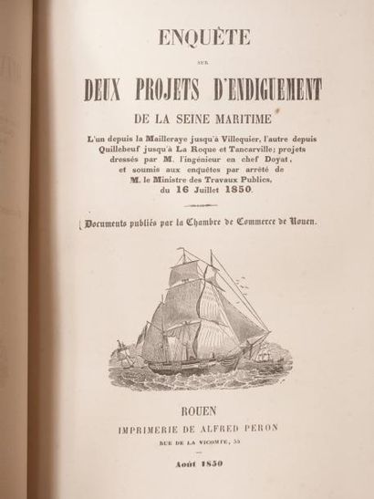 null RECUEIL SEINE-MARITIME. - Vers 1846-1850. In-8, demi-veau havane, dos lisse...