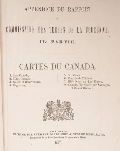 null CANADA Appendice du rapport du commissaire des terres de la couronne. IIe partie....