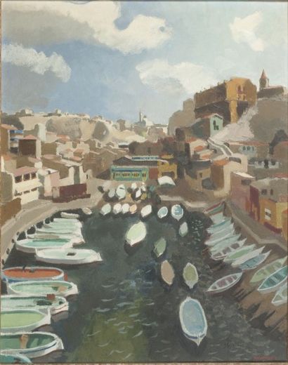 Joseph INGUIMBERTY (1896 - 1971) Vallon des Auffes, Marseille Huile sur toile Signée...