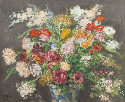 Marcel COSSON (1878 - 1956) Vase de fleurs Huile sur toile Signée en bas à gauche...