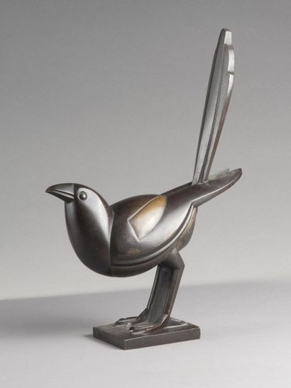 null Jan & Joël MARTEL (1896-1966). Pie, 1926. Epreuve en bronze à patine brune et...