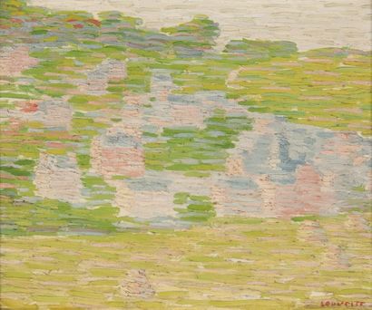 null Maurice LOUVRIER (1879-1954). Paysage impressionniste. Huile sur toile, signée...
