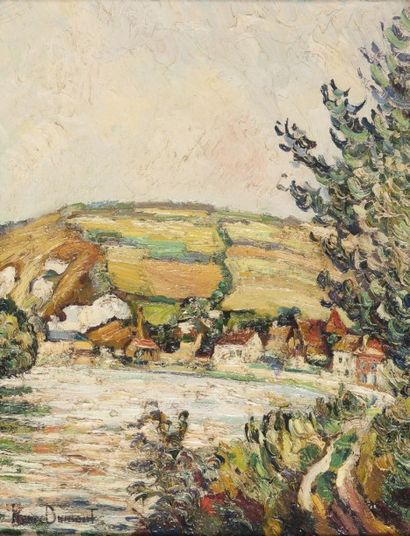 null Pierre DUMONT (1884-1936). Vallée de la Seine. Huile sur toile, signée en bas...