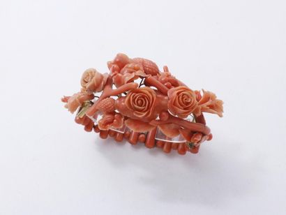 null Bracelet articulé en or 9 K habillé de boutons de rose de fruits et de branchages...