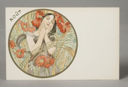 Alfons MUCHA ? Femmes Art nouveau. Série F. Champenois, n° 4. 12 Cartes postales ...