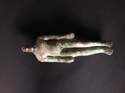 null Grande statuette en bronze représentant le dieu Harpocrate Egypte, époque ptolémaïque...