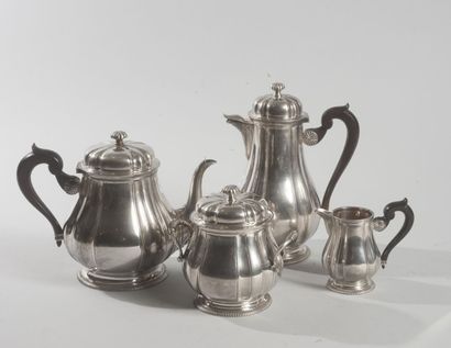 null Service à thé quatre pièces ( théière, cafetière, sucrier et pot à lait) en...