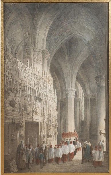 A. CARDINAL A. CARDINAL (Actif au XIXe siècle) Intérieur de la Cathédrale de Chartres...