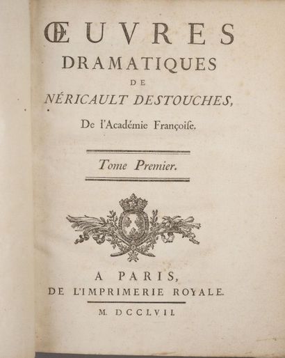 null  NERICAULT DESTOUCHES. Œuvres dramatiques. Paris, Imprimerie Royale, 1757. 4...