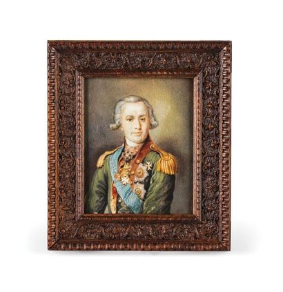 null Ecole Russe XIXème s. Portrait du Comte Alexis Ivanovitch Vassiliev.

Miniature...