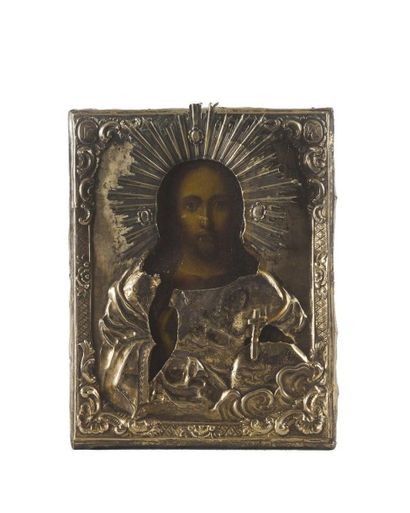 null Icône. Le Christ bénissant. Moscou, 1848.

Tempera sur bois, 22 x 17 cm.

Riza-oklad...