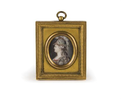 null Ecole Russe. Portrait de l’impératrice Catherine II en Minerve. Vers 1785-1790.

Miniature...