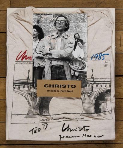 CHRISTO (Vladimiroff Javacheff) CHRISTO EMBALLE LE PONT NEUF. 1985. Ensemble comprenant...