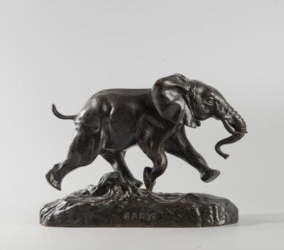 null Antoine Louis BARYE (1796-1875)

Elephant du Sénégal.

Bronze à patine brune.

Long...