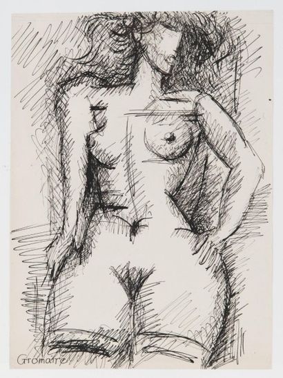 Marcel GROMAIRE Marcel GROMAIRE 1892 - 1971 

FEMME NUE 

Encre de Chine sur papier...