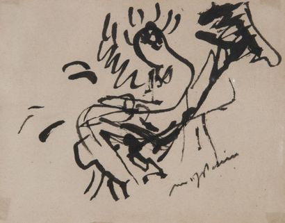null Ecole moderne du XXe siècle
Femme assise
Encre de chine, signée.
16 x 12 cm